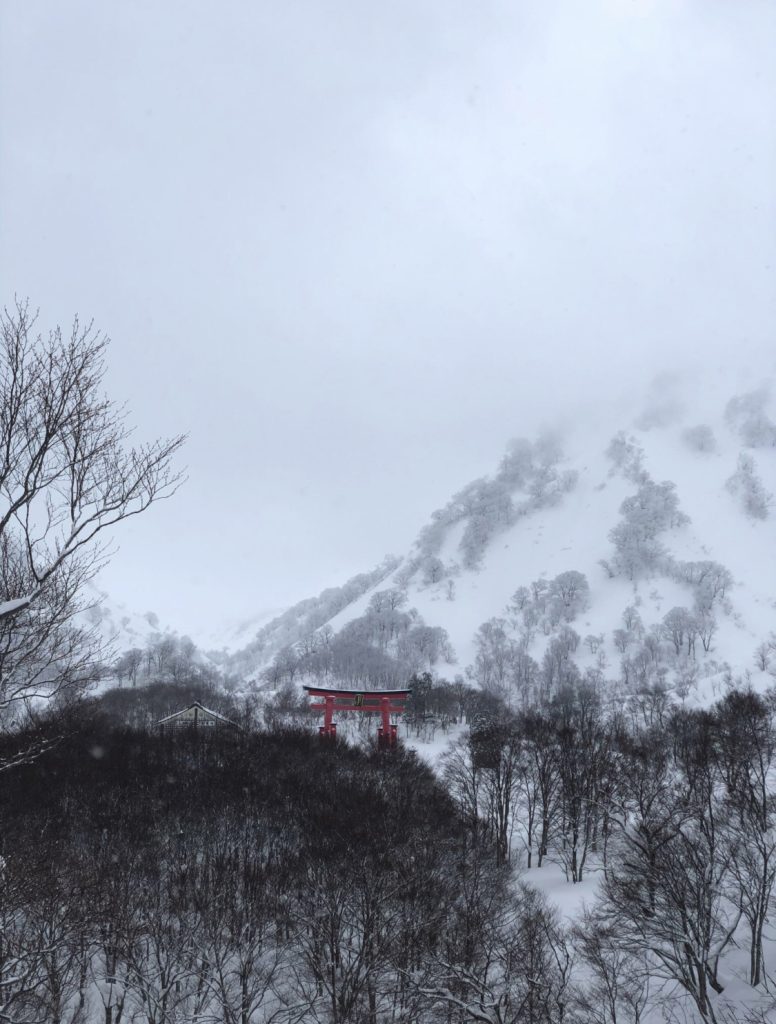 Mt. Yudono Shrine in the middle of winter