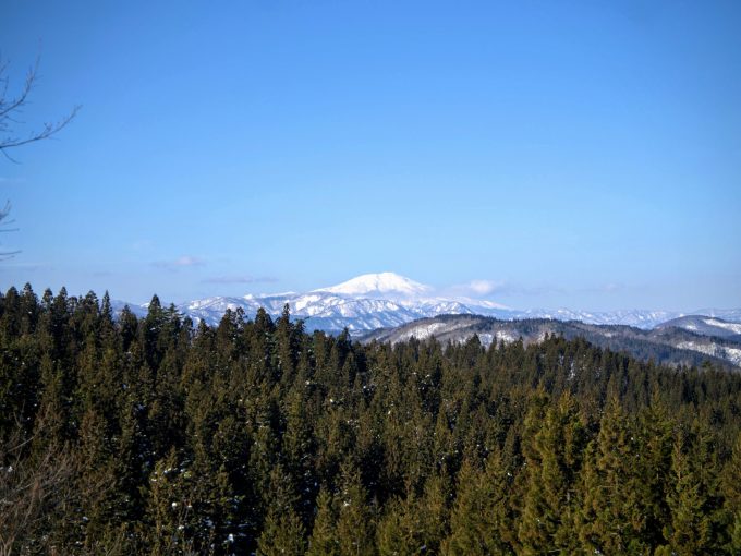 Mt. Chokai seen from Mt. Yonetaihei in the winter