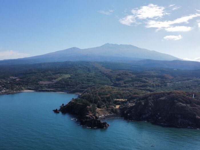 Mt. Chokai above the sea of Japan