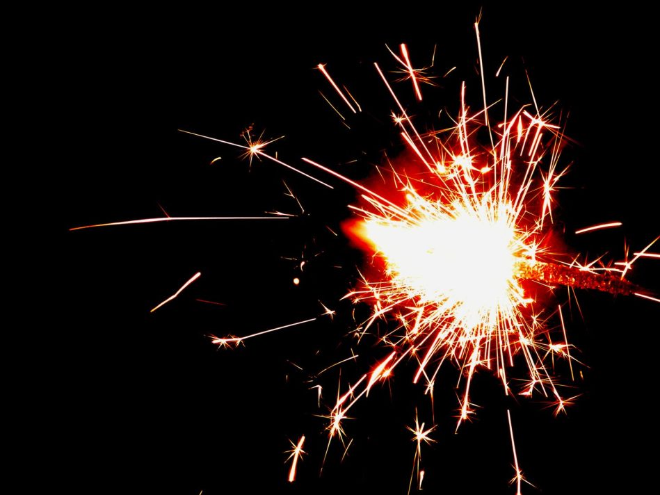 fire cracker spark in night time photography