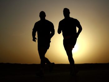 sunset men sunrise jogging